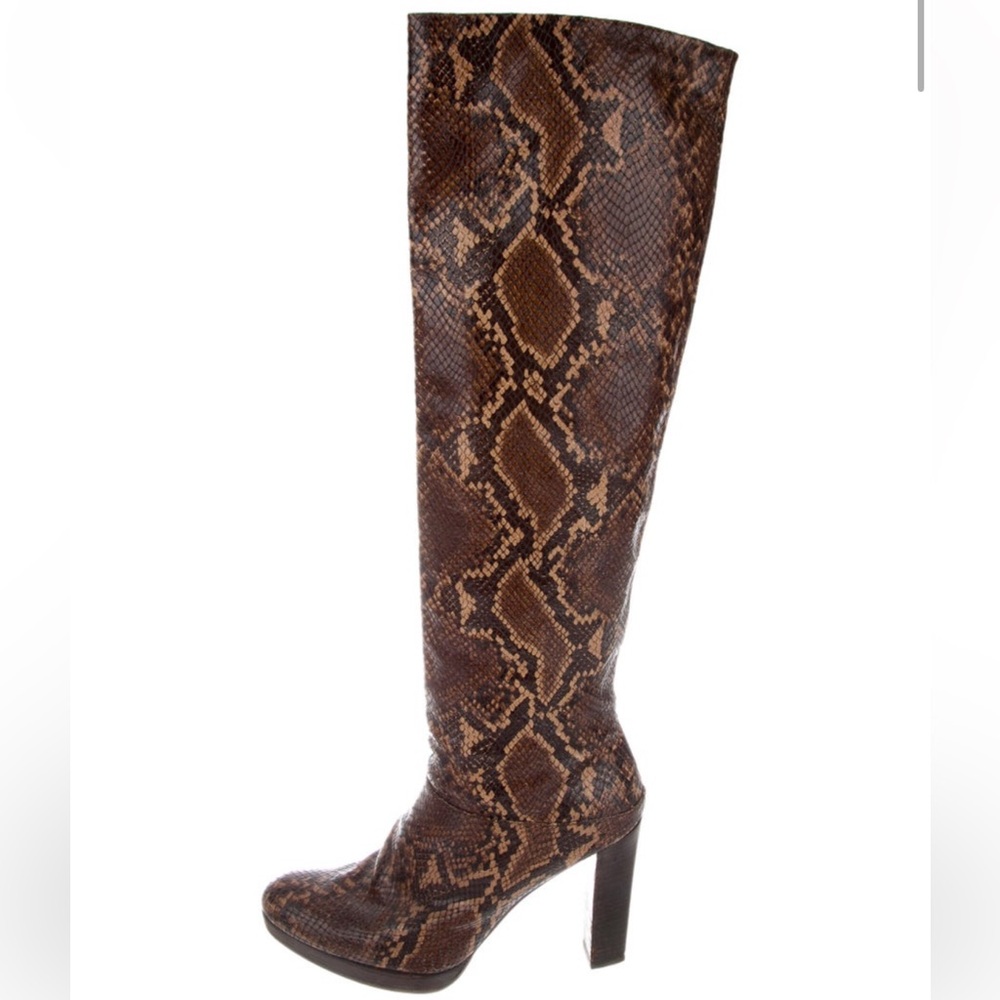 Stuart Weitzman Leather Over-the-Knee Animal Print Boots, Women's Size: 9.5
